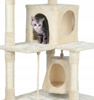 Високий когтеточка-комплекс для котів: лежанка та стовпчик для дряпання, вежа Drapaczek 161 - 220 см