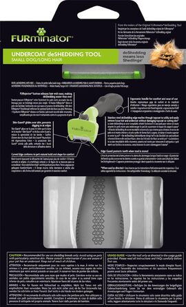 FURminator для собак малого розміру з довгою шерстю - інструмент для видалення підшерстка, версія 2.0