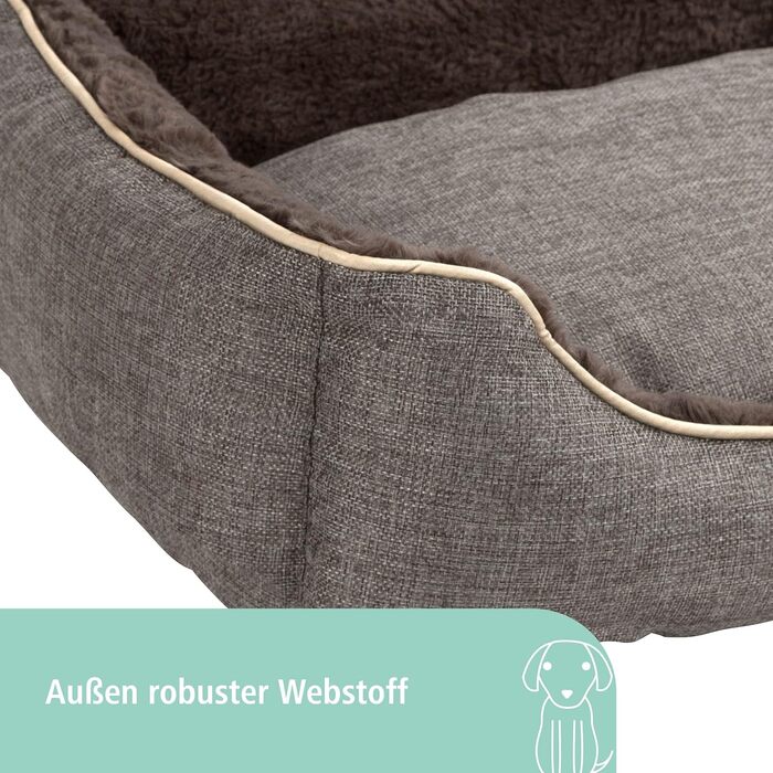 Ліжко для домашніх тварин Kerbl Samuel, 50x40x15 см, сірий/темно-сірий, поліестер, знімний поворотний подушок, придатне для прання при 30°C