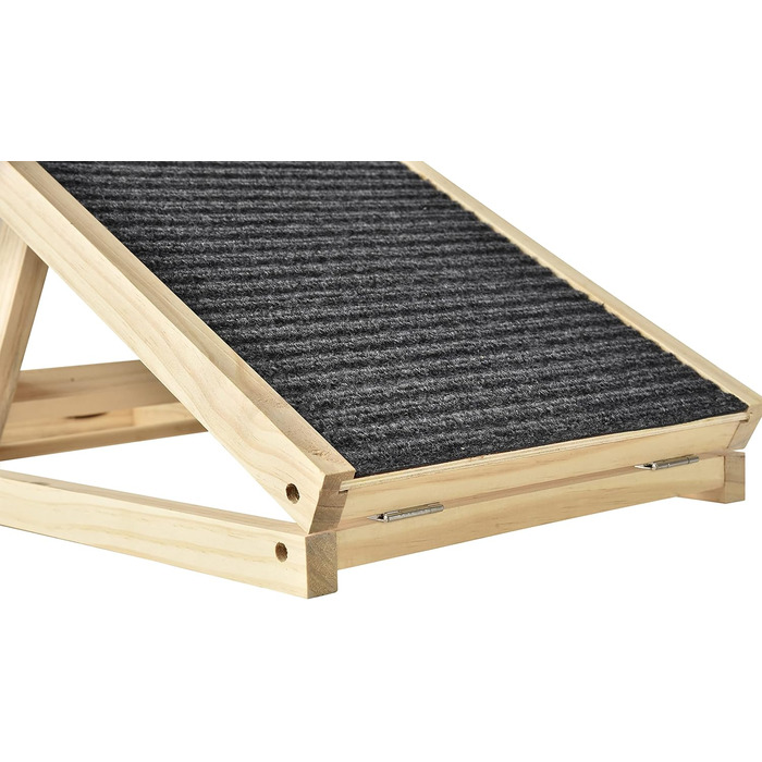 Рампа для котів та собак 3-в-1 Hunderampe – 100 см, з дерева, регульована висота (30-60 см), з антиковзним килимком, для ліжка/автомобіля/дивану