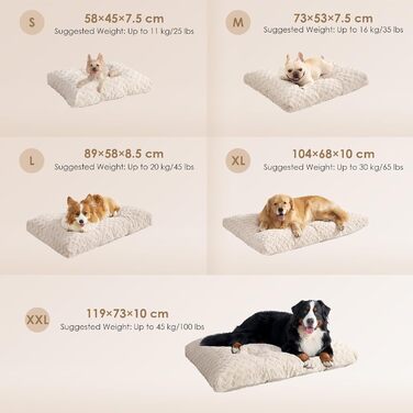 Килимок для собак великих порід, 104x68 см, XL, штучне хутро та льон, Бежевий