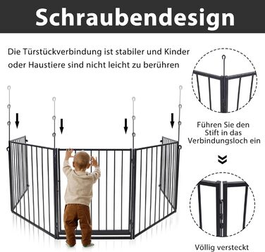 Забіг для цуценят Froadp 5 TLG: захист від каміну, огорожа, забіг, загін для собак, дітей. 61 x 76 см