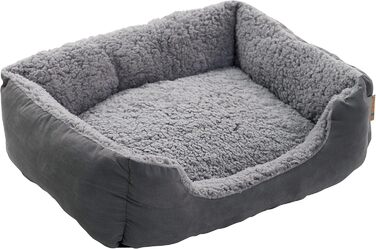 Крісло-ліжко для собак ESTEXO, м'яке, 75x60x19 см, темно-сірий/сірий
