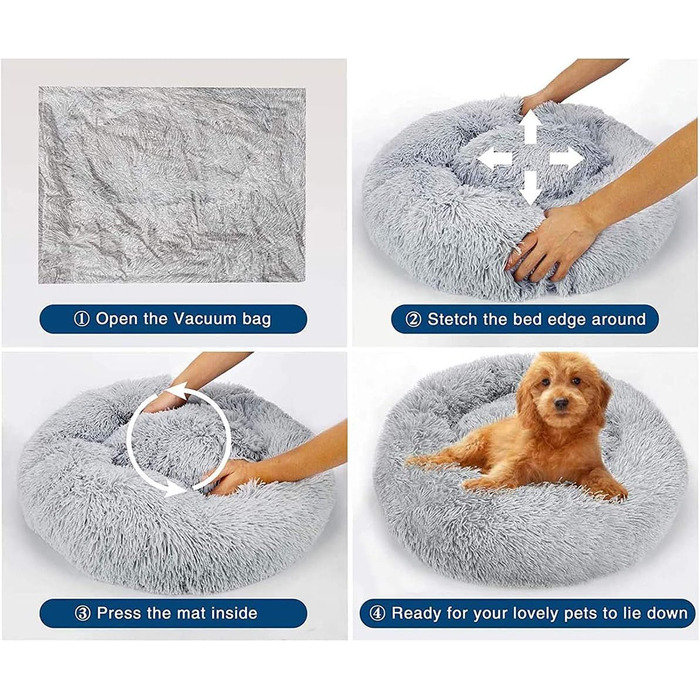 Ортопедичне ліжко для собак великих порід, XL, плюшеве, 110/120 см, зручне, миється