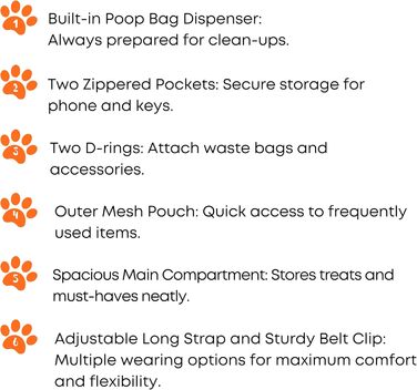 Сумка для ласощів Sweetie для прогулянок та тренувань: з тримачем для пакетів, складною мискою та безкоштовним клікером – ідеальний набір для цуценят. Замкнення на шнурку