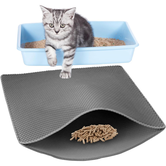 Килимок для котячого туалету QWORK® з комірками, 90 x 76 см, EVA, антиковзаючі