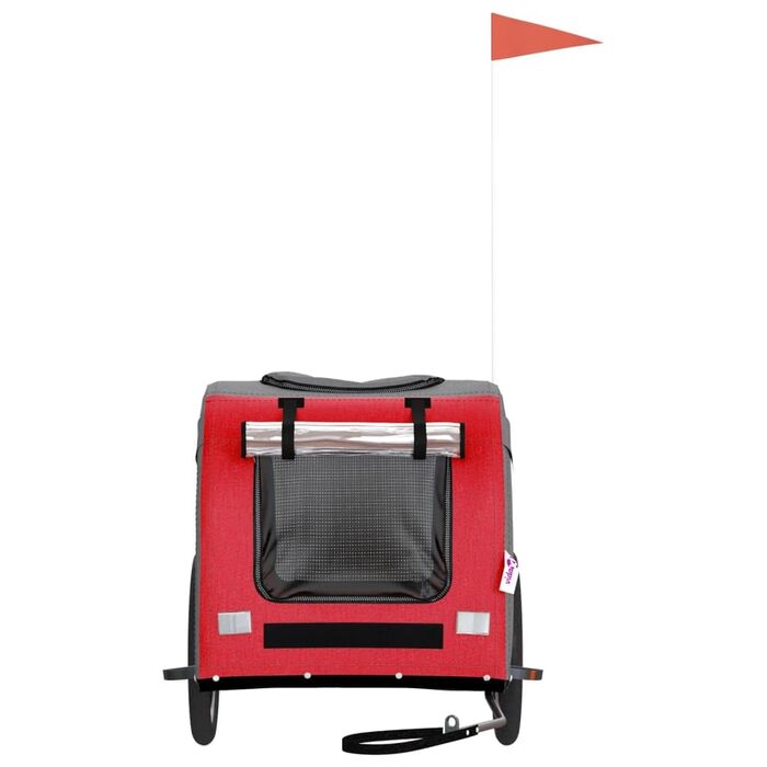Візок для собак великих порід, переносний для тварин, червоний та сірий, з оксфордської тканини та металу, для прогулянок та активного відпочинку