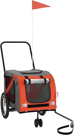 Фархач-причіп для собак Tidyard, водостійкий, з ПВХ-дах, міцна платформа, відбивачі та прапор для велосипеда, для прогулянок та активного відпочинку з маленькими собаками