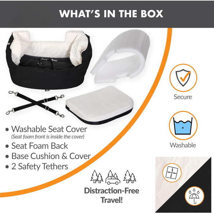 Підвищення для собак K&H Pet Products Bucket Booster з ременями безпеки, чорний/кремовий, для маленьких та середніх собак