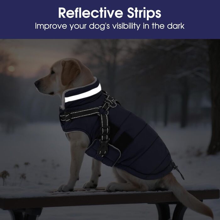 Зимовий одяг для собак ASENKU: теплий, водонепроникний, вітрозахисний, з світловідбиваючими елементами. Підходить для малих, середніх та великих собак. Кольори: зелений (S), синій (S).