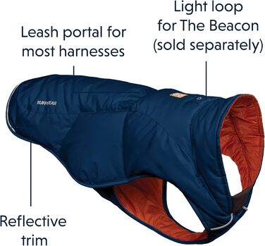 RUFFWEAR Quinzee Jacket - Зручна зимова куртка для собак, XX-Small, Blue Moon