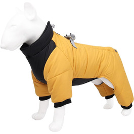 Зимовий одяг для собак - тепла куртка, вітрозахисний жилет, зимовий костюм, піжама для собак (жовтий, M)