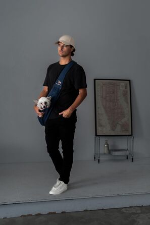 Трансформер для собак Noah & Paw до 5 кг: сумка-переноска з регульованим ремінцем та м'яким хутром, подвійний захист, преміум денім