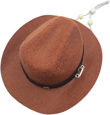 Капелюх ковбойський для собак та котів POPETPOP – веселі святкові капелюхи для домашніх тварин, аксесуари для костюмів на Хелловін та Різдво (колір кавовий)