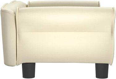 Диван для собак, м'яке ліжко для домашніх тварин, диванчик для собак, ліжко для цуценят, диван для домашніх тварин, будиночок для собак, для великих та середніх собак, сучасний та елегантний дизайн (70x45x30 см, кремовий)