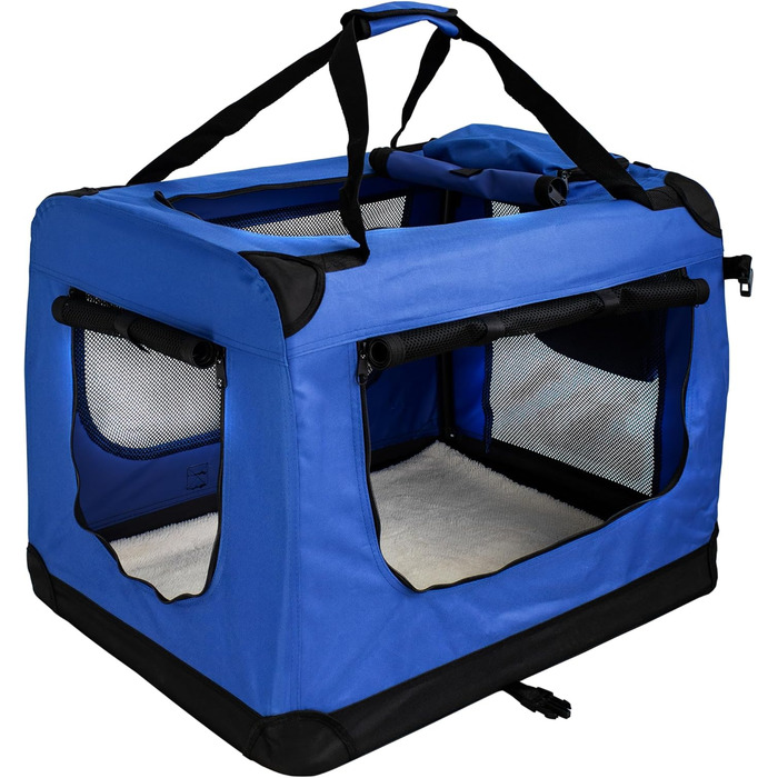 Транспортна переноска для собак та котів Petigi (L, 70x52x51 см, Синій)