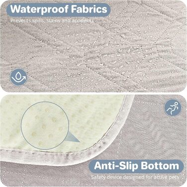 Водонепроникний килимок для собак, антиковзаюча підстилка для собак, захист дивану та ліжка, міцна підстилка для котів, миється, 137x208 см (76*190 см), кремовий колір