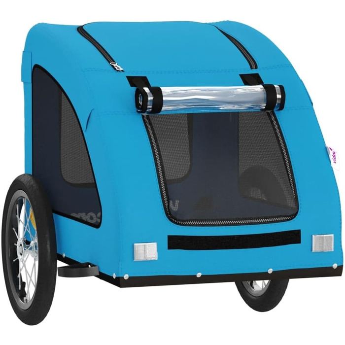 Фahrраd-причіп для собак блакитний Oxford-тканина та залізо 125x63x66 см. Причіп для тварин, велосипедний причіп для собак, для собак та інших тварин