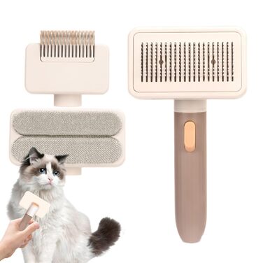 Розпушувач для шерсті тварин, щітка для грумінгу котів та собак | Багатофункціональна щітка для вичісування шерсті | Портативний аксесуар для догляду за тваринами