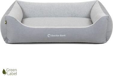 Ліжко для собак середніх порід Doctor Bark GreenLabel - м'яке та зручне, 97x75 см, сірий
