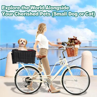 Задній знімний кошик для велосипеда, металевий складний багажник, вантажопідйомність 22 кг, кошик для перевезення тварин та продуктів, з внутрішньою кишенею, універсальний тримач для велосипедів та електровелосипедів