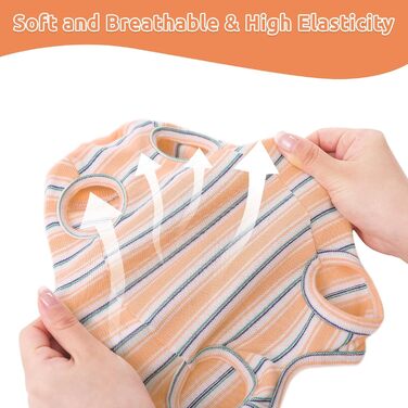 Одяг для котів після операції CITE TOILE, комбінезон для захисту животика, альтернатива E-обруча, помаранчевий, розмір L