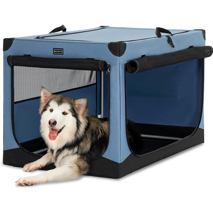 Клітка для собак Petsfit: складана переноска з регульованим чохлом та металевим каркасом. Підходить для собак великих, середніх та маленьких порід. Легка у зберіганні.