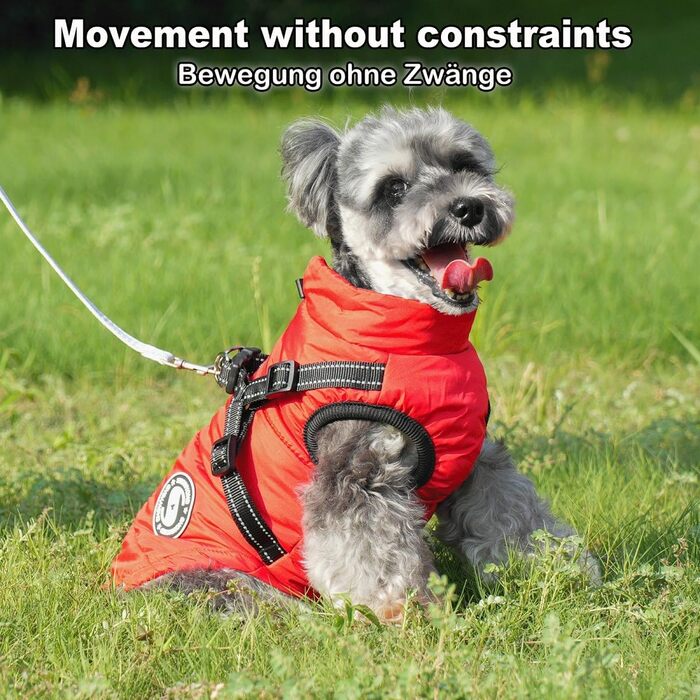 Теплий зимовий одяг для собак - куртка-манта для маленьких собак, червона (L)