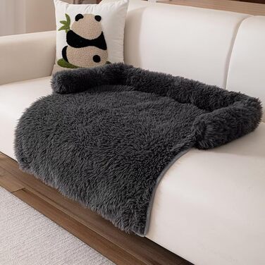 М'яке ліжко для собак та котів, ліжко-софа з бортиками, 75x75 см, чорний (R-schwarz)