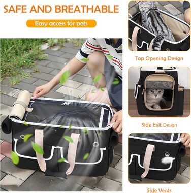 Транспортна переноска для котів та собак ALLSOPETS, складана, чорна