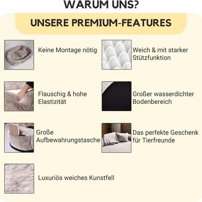 Крісло-ліжко для собак великих порід та людей, 180x114x35,6 см, з штучним хутром, ковдрою та подушкою, FURRYFECTION