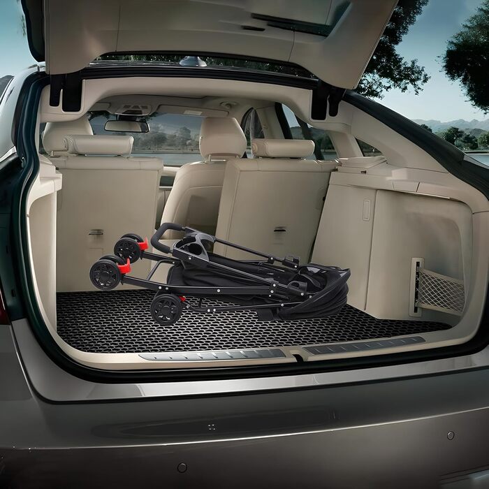 Дитяча коляска для собак та котів до 22,7 кг, складна, з тримачем для напоїв, вікно, подвійне гальмо, чорна