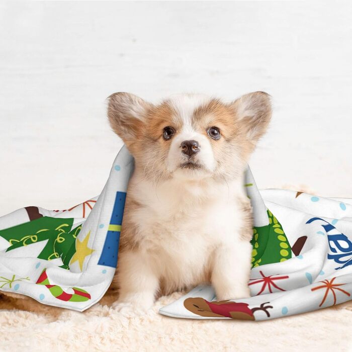 М'яка підстилка для собак та котів ZORIN, 70x50 см, зелена з новорічним дизайном