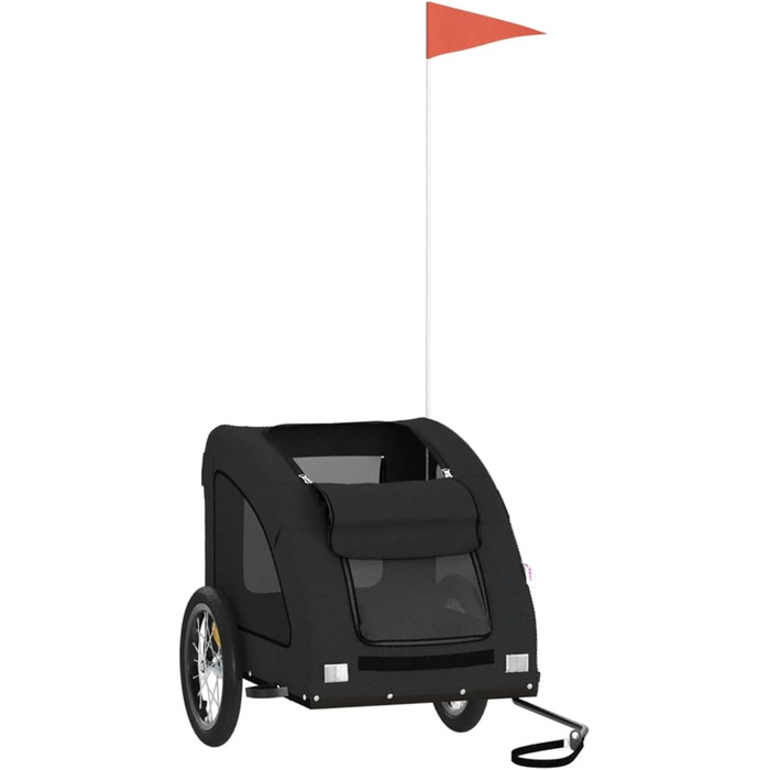 Транспортувальний причіп для собак та котів, 125x63x66 см, Oxford-Gewebe, Model 93959 (Чорний)