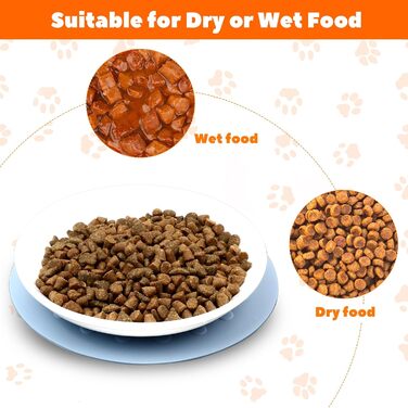 Набір мисок для котів з кераміки (3 шт.) з антиковзкими килимками, миски для корму котів, собак, кроликів, керамічні миски для їжі