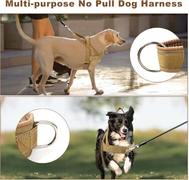 Шлейка для собак, антинатяжна, світловідбиваюча, для середніх та великих собак, регульована, м'яка, дихаюча, для прогулянок та бігу (L), Style1-L