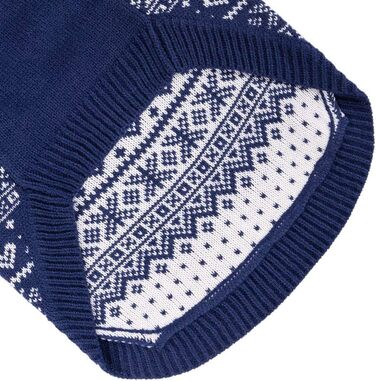 Теплий зимовий пуловер для собак та котів BINGPET з мотивом сніжинок, м'який, теплий (S, Морська синя)