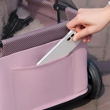 Транспортний візок для собак, маленький візок-будка, складаний з ременем безпеки, сірий, легкий, для собак до 7 кг, для перевезення, прогулянок на вулиці