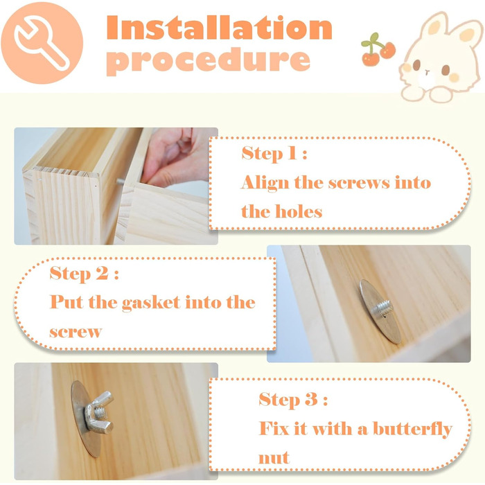 Фунтерійка для сіна PINVNBY 3-в-1 з туалетом для котів та годівницями, для кроликів та морських свинок