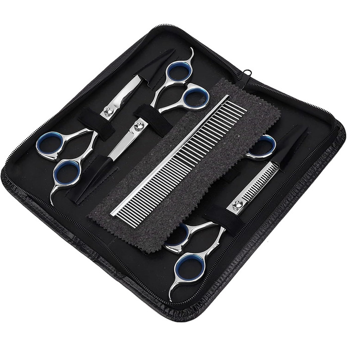Набір для догляду за собаками Brrnoo 6-частинний: ножиці, гребінець, тример для собак та котів