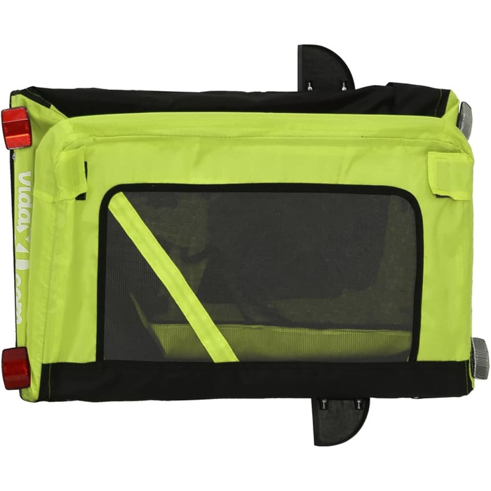 Фаркоп-причіп для собак Gecheer, причіп для собак, транспортер для собак, з відбивачами та прапором, зручний дизайн, зелено-чорний оксфордський матеріал та метал, 54.5 x 120 x 53 см, зелений