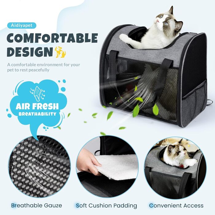 Рюкзак для кота з вікном, складаний рюкзак для собак, переноска для тварин до 8 кг