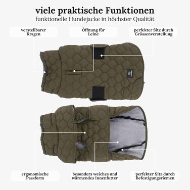 Водонепроникний теплий дощовик для собак Wanderpfote – стильний дощовик для маленьких та середніх собак (зелений, M)