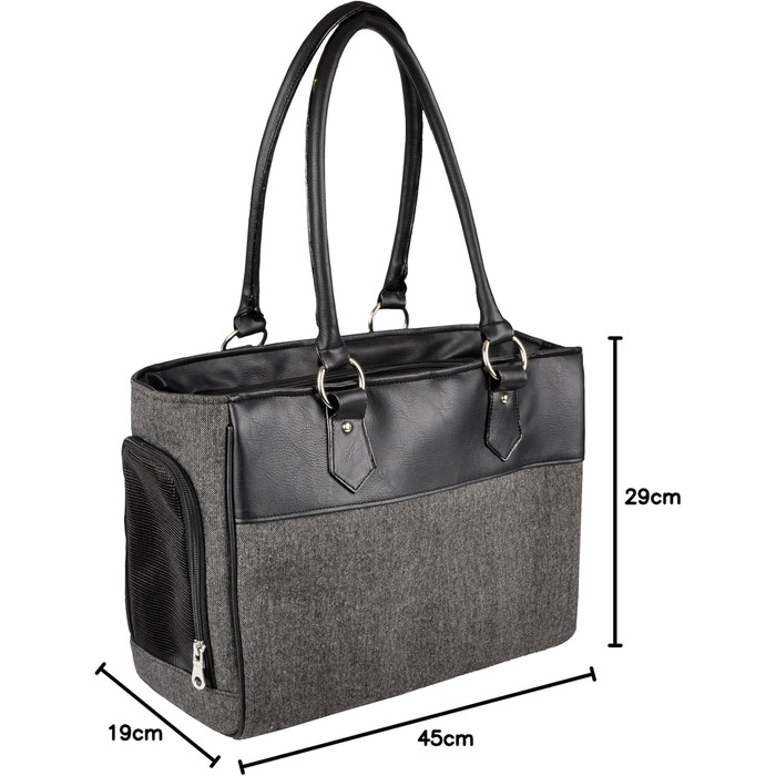 Трансформер для собак Lior Grau: сумка-переноска, 45x19x29 см, текстиль, вентиляція, безпечна