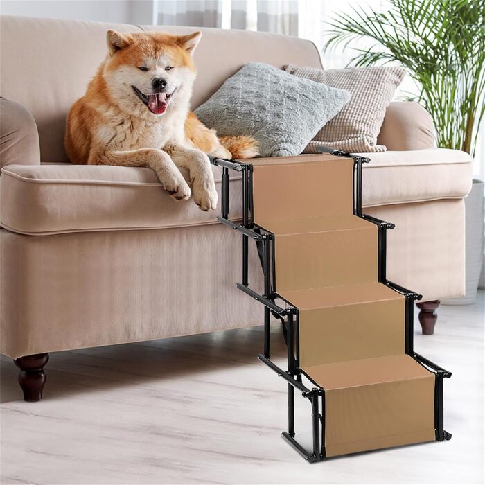 Рампа для собак у машину, складна, регульована висота, до 75 кг (чорний) (Brun)