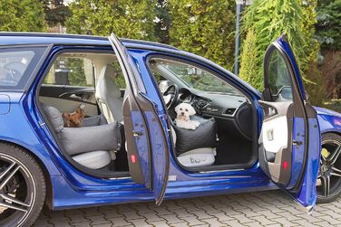 Автокрісло для собак та котів Bella Schwarz, чорне, з штучної шкіри, 55x55 см, універсальне, миється