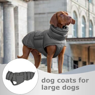Зимовий теплий одяг для собак - водонепроникна куртка для собак, теплий одяг для тварин, сірий колір
