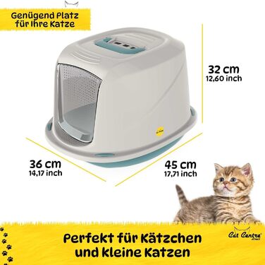 Набір для котячого туалету CatCentre з ковпаком, Jumbo, синій + синій килимок