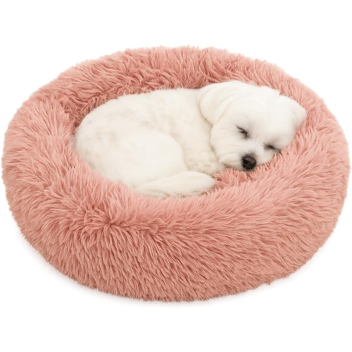 Кругле ліжко для собак та котів Flamingo, м'яке, Donut, 55 см, рожеве (55x55x12 см)