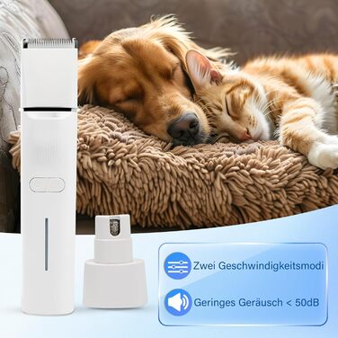 Набір для стрижки котів Dufuso Leise: 4 в 1, LED-підсвітка, професійний триммер для собак та котів, для догляду за лапами, очима, вухами, обличчям та тілом (білий)